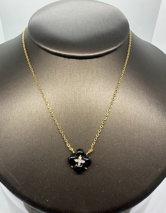 Elegant Black and 925 Sliver necklace