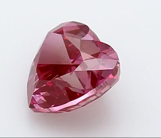 Heart 1.33ct Fancy Vivid Pink VVS2 EX EX Faint